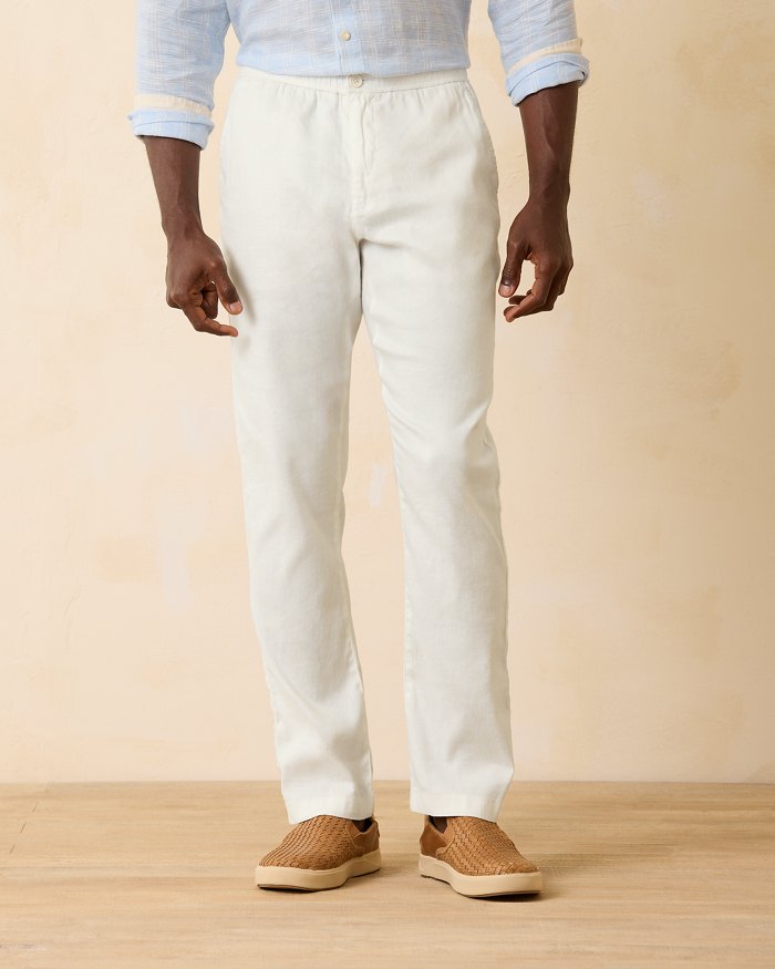 Tommy Bahama Beach Coast Linen Blend Elastic Pull On Pants - Continental*