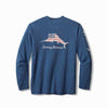 Tommy Bahama Big & Tall Patriotic Billboard Lux Long Sleeve T-Shirt - Dockside Blue