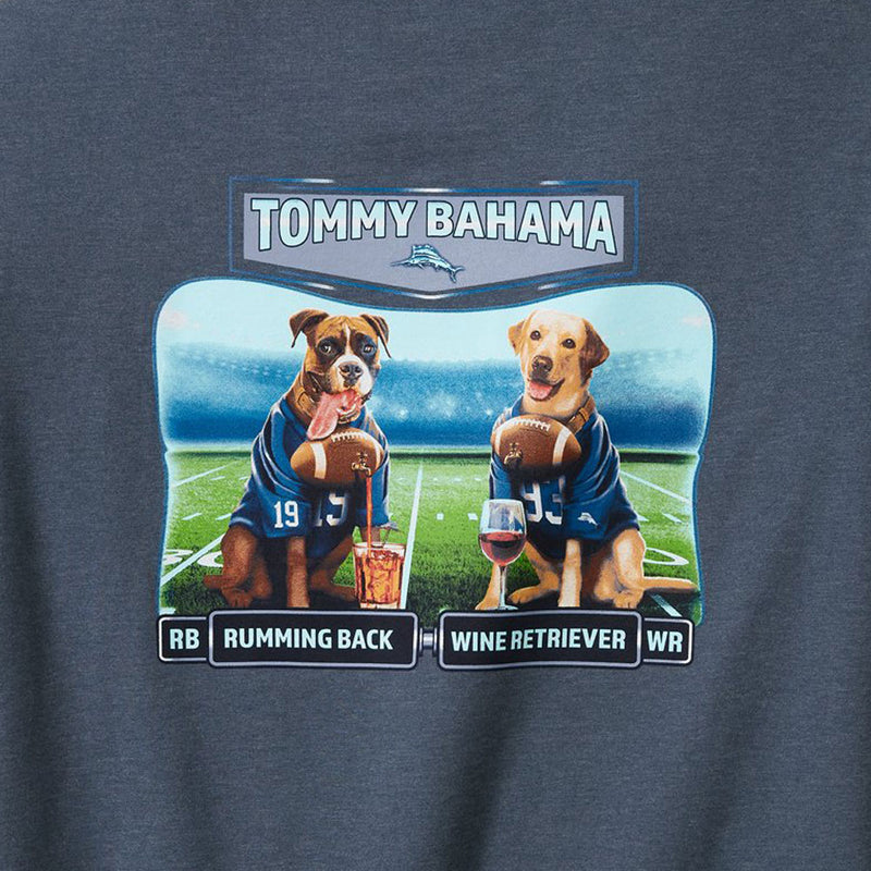 Tommy Bahama Big & Tall Rumming Back Wine Retriever T-Shirt - Navy Heather