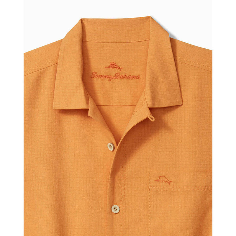 Tommy Bahama Big & Tall Coastal Breeze Check Camp Shirt - Orange Peel