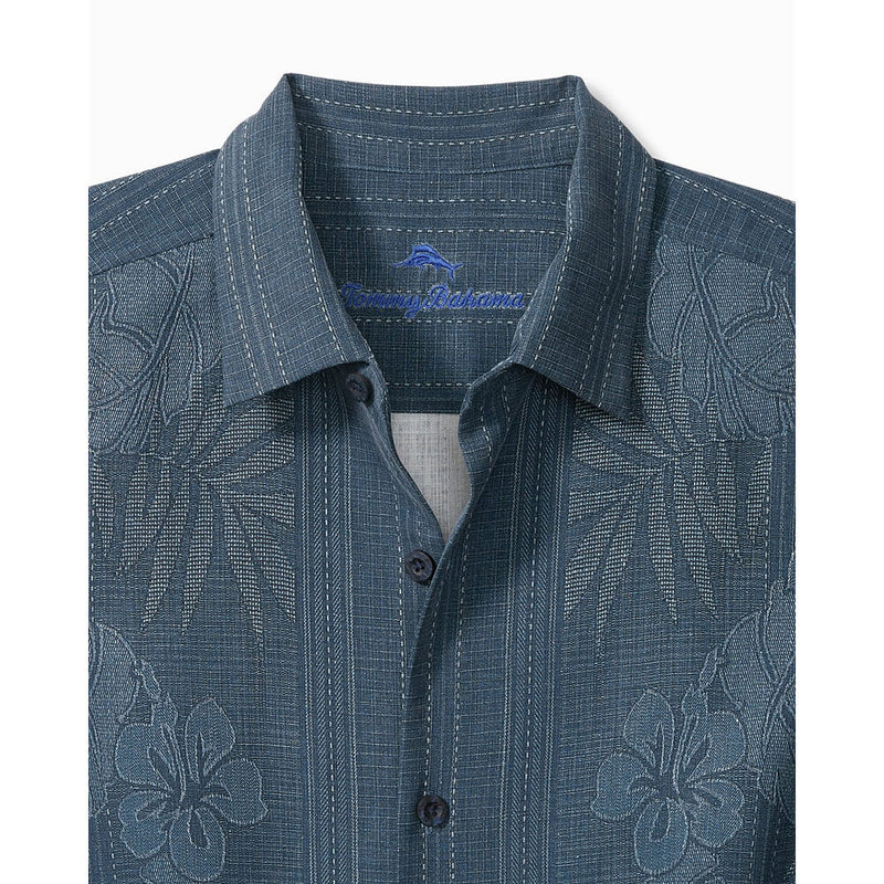 Tommy Bahama Big & Tall Bali Border Camp Shirt - Navy