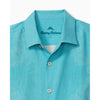 Tommy Bahama Big & Tall Bali Border Camp Shirt - Aqua Blue