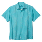 Tommy Bahama Big & Tall Bali Border Camp Shirt - Aqua Blue