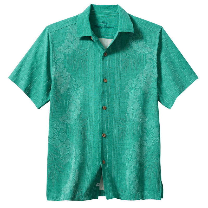 Tommy Bahama Big & Tall Bali Border Camp Shirt - Gulf Shore