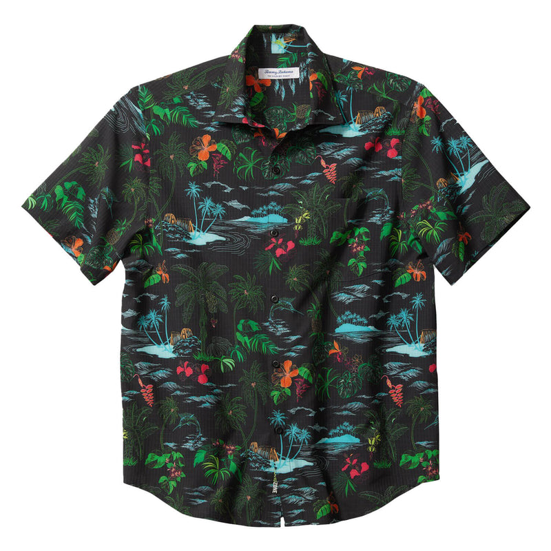 Tommy Bahama Big & Tall Bahama Coast Neon Shores Camp Shirt - Black