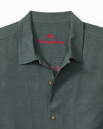 Tommy Bahama Men's Big & Tall King Of The Jungle Embroidered Silk Camp Shirt - Wire Rim