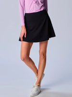 G Lifestyle 16-Inch Back Yoke Ruffle Skort - Black