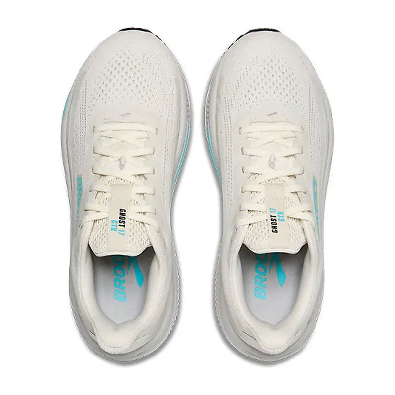 Brooks Womens Ghost 17 GTX Shoes - Coconut / Oyster / Blue