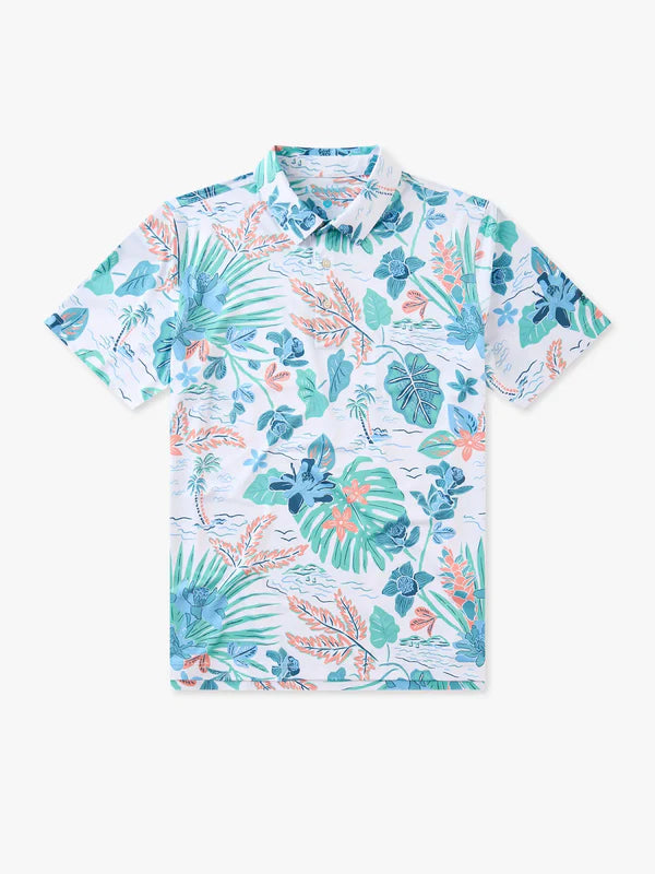 Chubbies The Brush and Shrub Performance Polo Shirt - Optic White - Pattern Base (Includes Plaids)