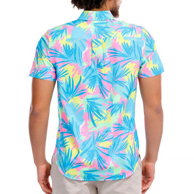 Chubbies The Plant Be Tamed Short Sleeve Sport Shirt - Turquoise/Aqua