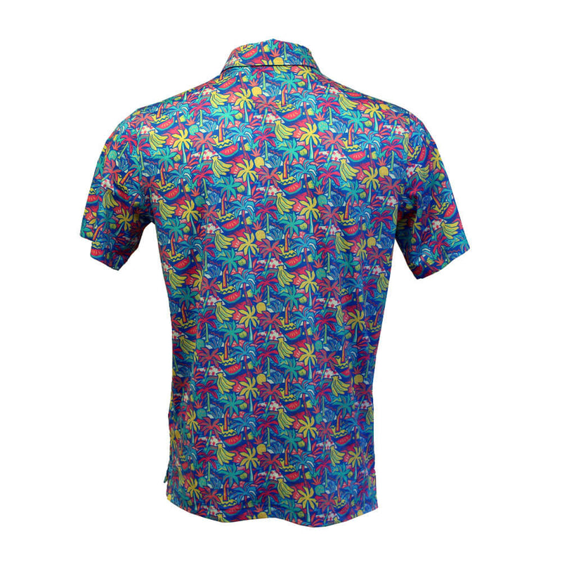 Chubbies The Tropical Bunch Performance Polo Shirt - Bright Blue
