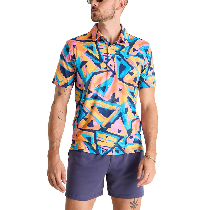 Chubbies The Exploding Nacho Performance - Orange Polo Shirt - Bright Pink