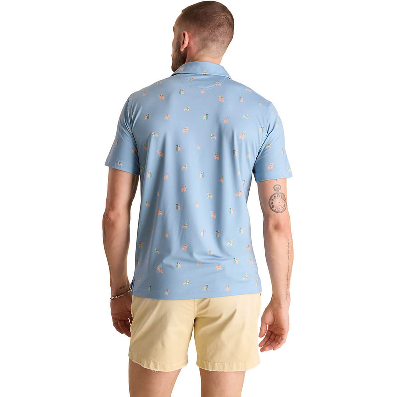Chubbies The Barkin' Up the Wrong Tree Performance Polo Shirt - Dusty Blue