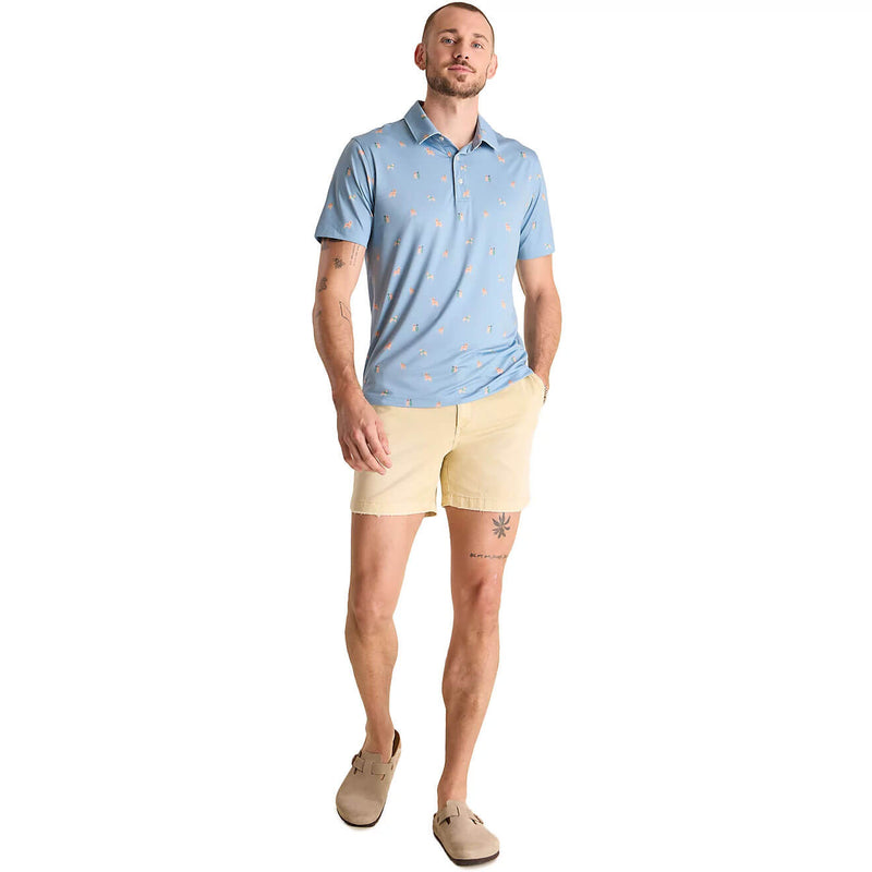 Chubbies The Barkin' Up the Wrong Tree Performance Polo Shirt - Dusty Blue