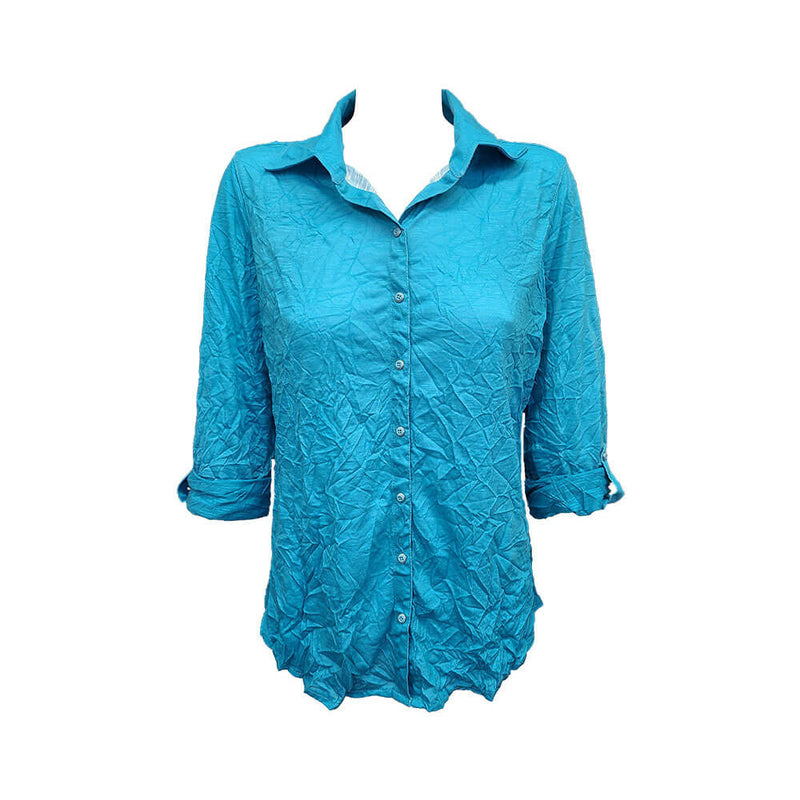 David Cline Hera Roll Up Sleeve Top - Turquoise