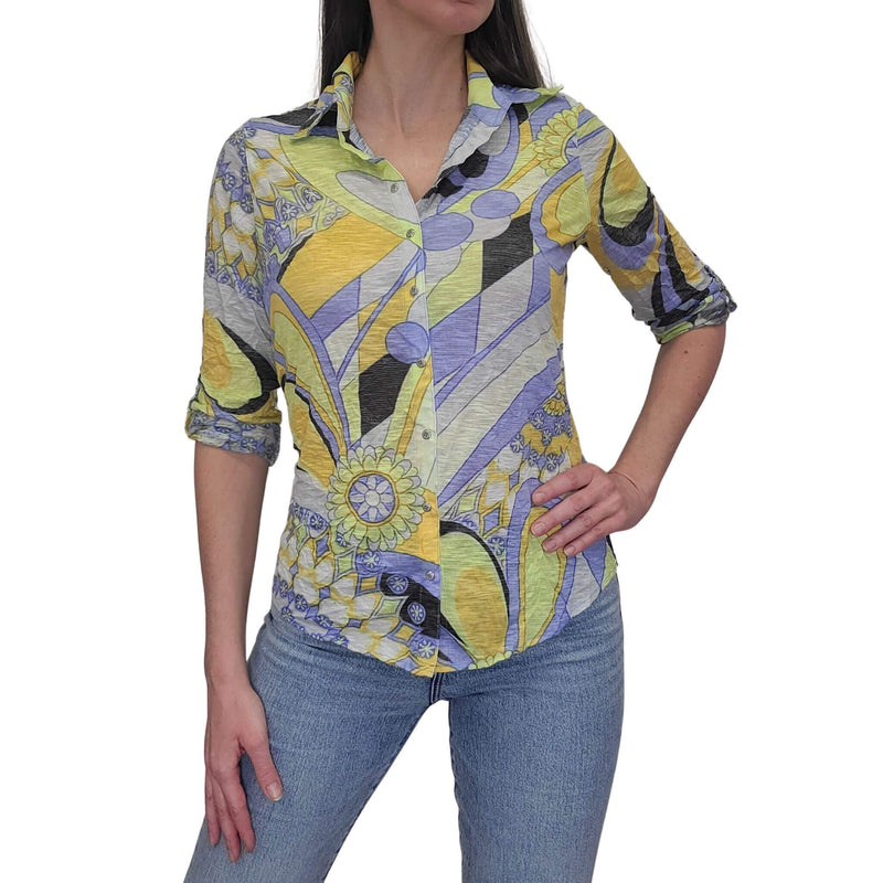 David Cline Roll Up Sleeve Top - Zest