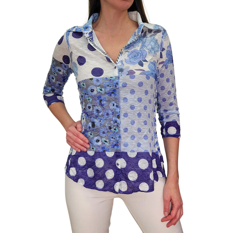 David Cline 3/4 Sleeve Top - Denim