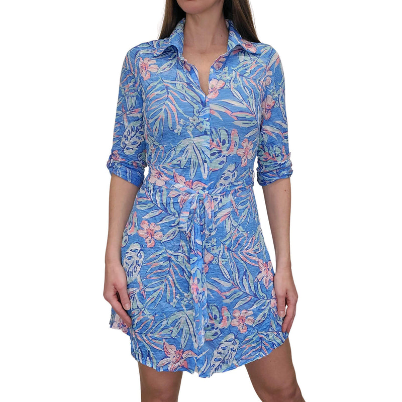 David Cline Shirt Dress - Turquoise