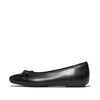 FitFlop Delicato Glitz-Bow Leather Ballet Flats - Black