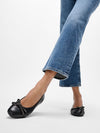 FitFlop Delicato Glitz-Bow Leather Ballet Flats - Black
