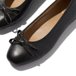 FitFlop Delicato Glitz-Bow Leather Ballet Flats - Black