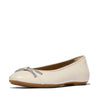FitFlop Delicato Glitz-Bow Leather Ballet Flats - Paris Beige
