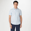 Bugatchi Ooohcotton Miles Solid Texture Short Sleeve Sport Shirt - Sky