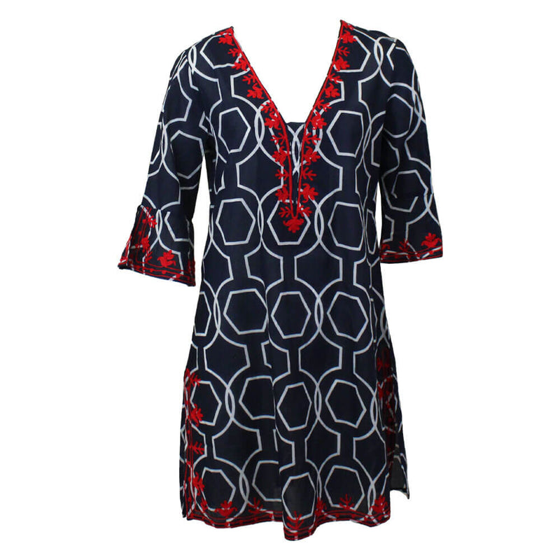 Debbie Katz Jamila Tunic - Blue/White