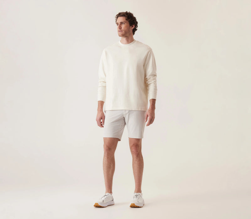 Deke Momentum Mobile Bermuda Shorts In Pulse Pique Warp Knit - Frost Gray
