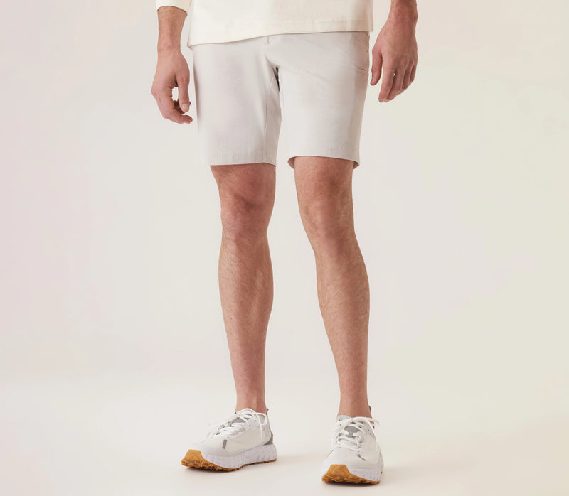 Deke Momentum Mobile Bermuda Shorts In Pulse Pique Warp Knit - Frost Gray