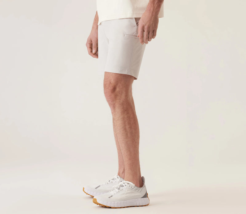 Deke Momentum Mobile Bermuda Shorts In Pulse Pique Warp Knit - Frost Gray