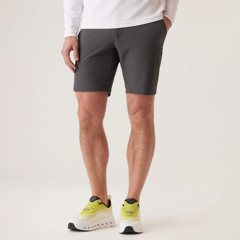 DEKE 8.5-Inch Momentum Mobile Bermuda Shorts In Pulse Pique Warp Knit - Shadow