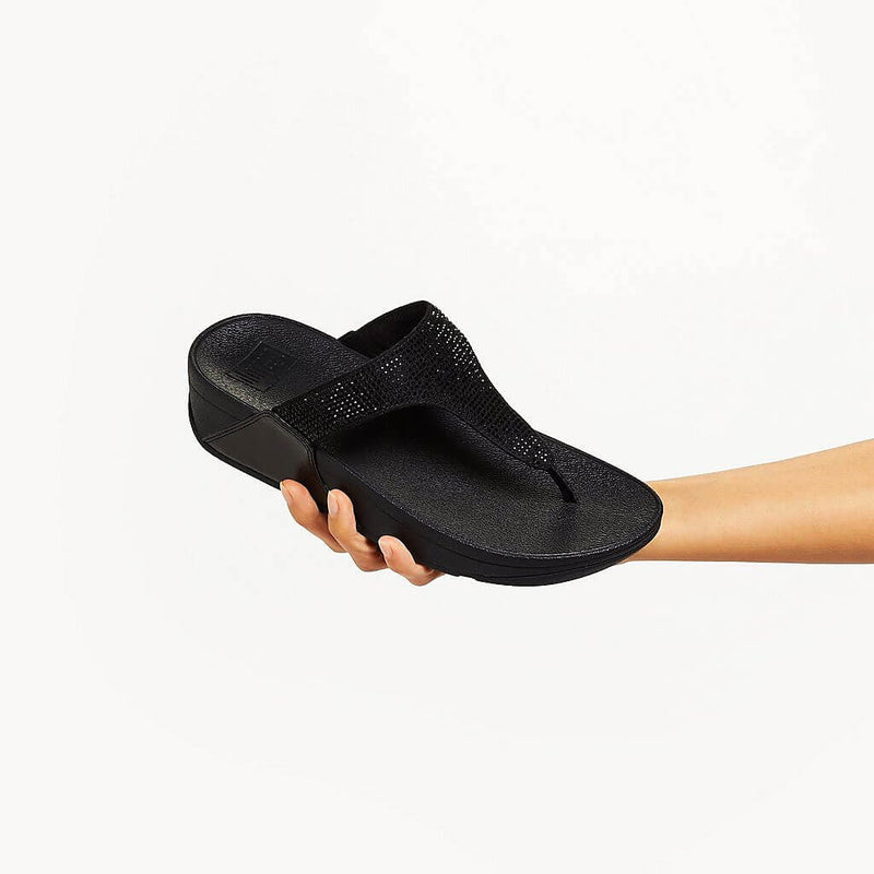 FitFlop Lulu Crystal Embellished Sandals - All Black
