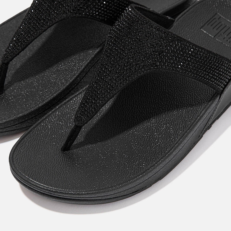 FitFlop Lulu Crystal Embellished Sandals - All Black