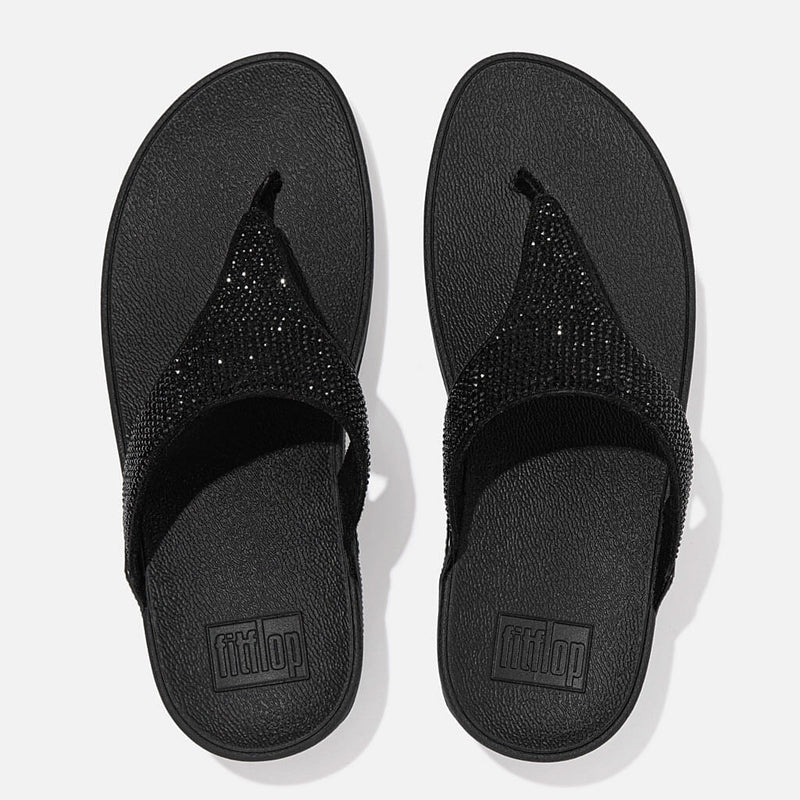 FitFlop Lulu Crystal Embellished Sandals - All Black