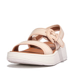 FitFlop F-Mode Flatform Buckle Canvas Backstrap Sandals - Rose Foam