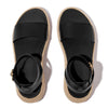 FitFlop F-Mode Espadrille Leather Flatform Ankle Strap Sandals - Black