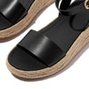FitFlop F-Mode Espadrille Leather Flatform Ankle Strap Sandals - Black