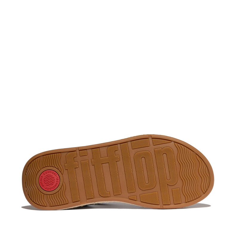 FitFlop F-Mode Espadrille Leather Flatform Ankle Strap Sandals - Black