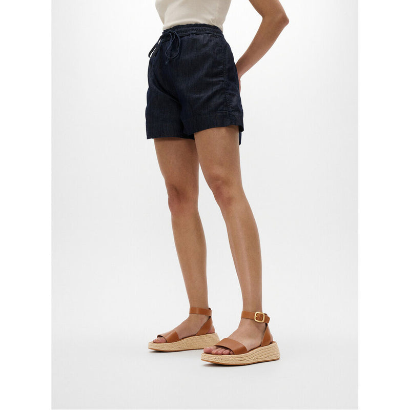 FitFlop F-Mode Espadrille Leather Flatform Ankle Strap Sandals - Deep Tan
