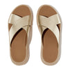 FitFlop F-Mode Espadrille Leather Flatform Sandals - Platino