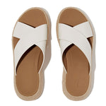 FitFlop F-Mode Espadrille Leather Flatform Sandals - Urban White