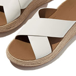 FitFlop F-Mode Espadrille Leather Flatform Sandals - Urban White