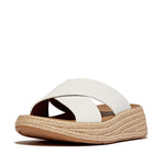 FitFlop F-Mode Espadrille Leather Flatform Sandals - Urban White