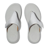 FitFlop F-Mode Go Adjustable Flatform Sandals - Silver