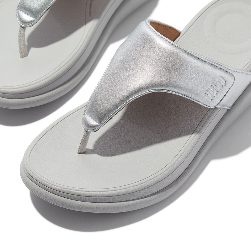 FitFlop F-Mode Go Adjustable Flatform Sandals - Silver
