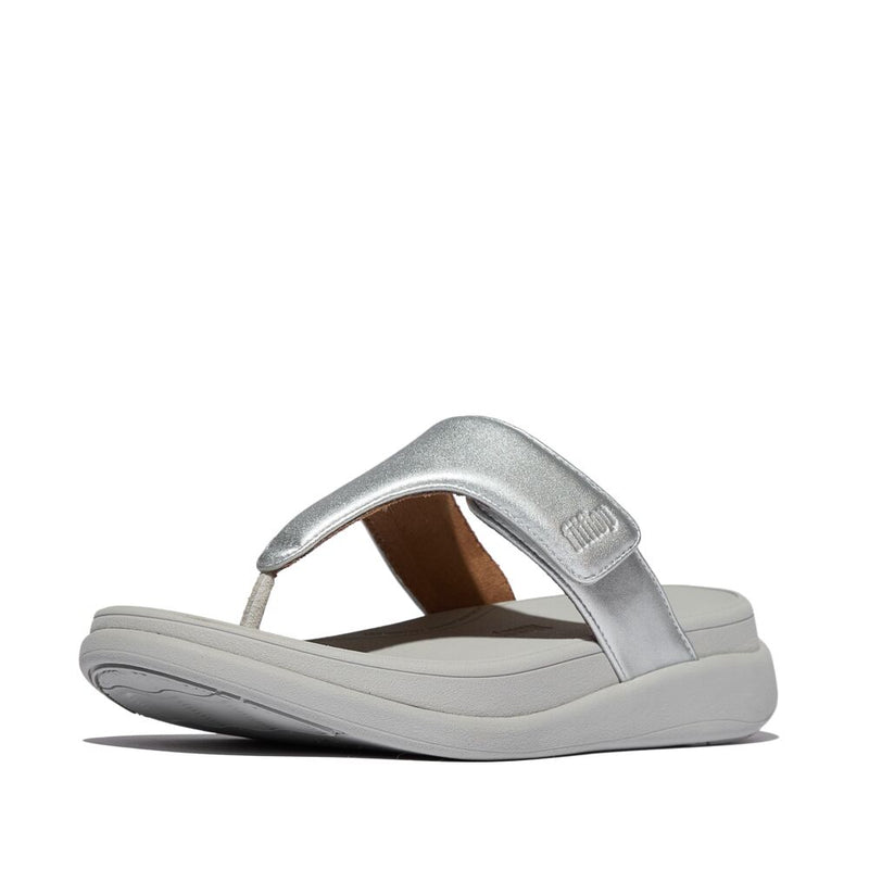 FitFlop F-Mode Go Adjustable Flatform Sandals - Silver