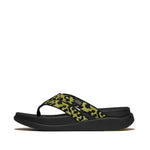FitFlop F-Mode Go Leopard Webbing Strappy Sandals - Lemongrass Mix