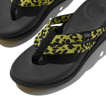 FitFlop F-Mode Go Leopard Webbing Strappy Sandals - Lemongrass Mix