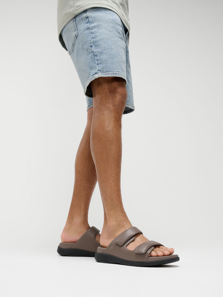 FitFlop Mens F-Mode Go Adjustable Two Bar Slide Sandals - Java Java